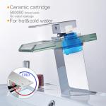 Hotel Modern Faucets For Bathroom Sinks , Single Faucet Three Color Change