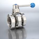 DIN Three - Piece Butterfly Sanitary Safety Valve SS304 / SS316L
