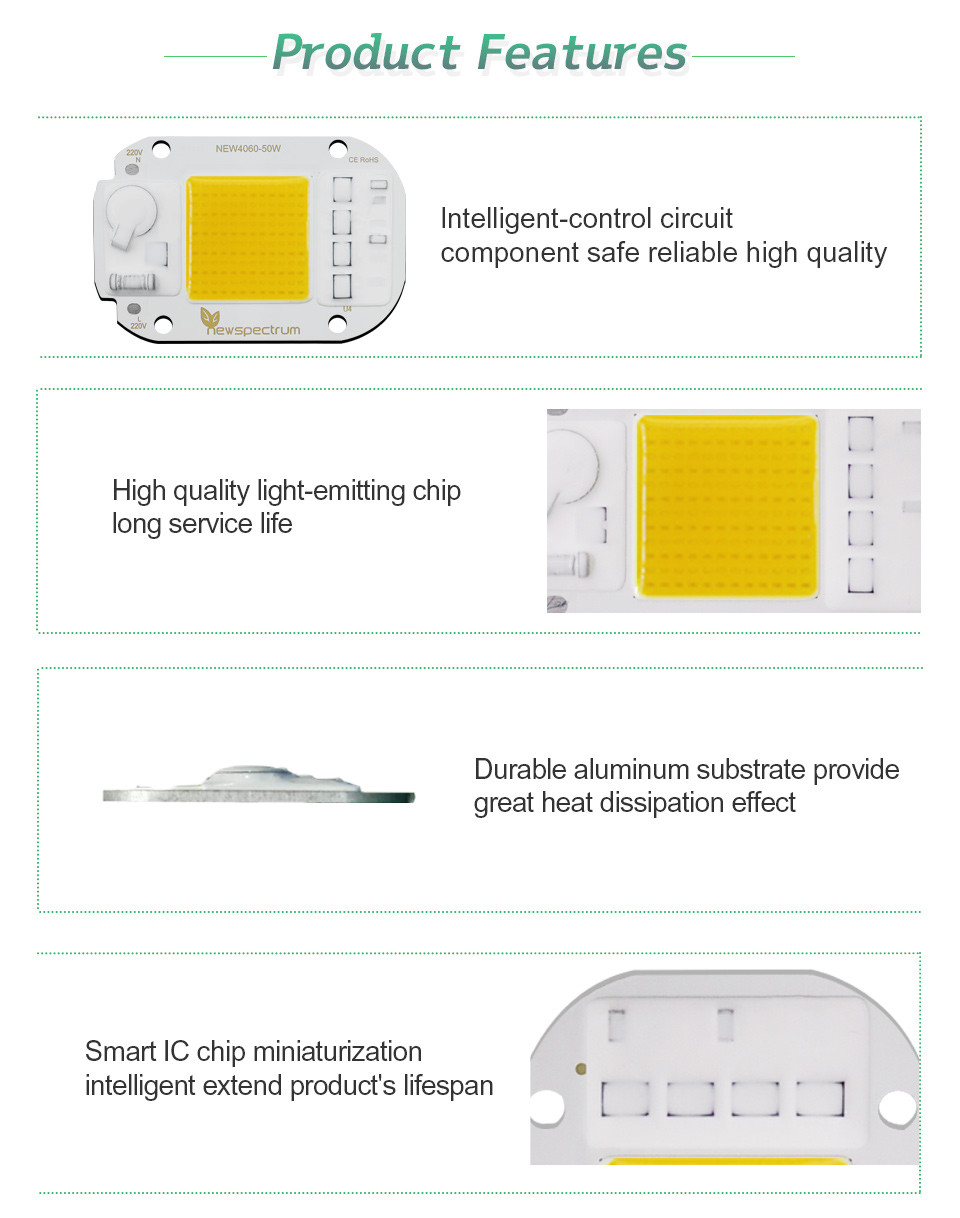 Cool White RGB LED Module 30W 220V LED COB Chip Color Temperature 6500K