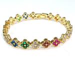 Rainbow Brass Gold Tennis Bracelet OEM ODM Cubic Zirconia Tennis Bracelet