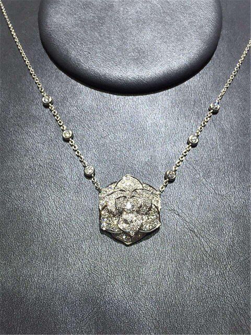 Luxury jewe factory gold diamond Necklace 18k gold white gold yellow gold rose gold diamond Necklace