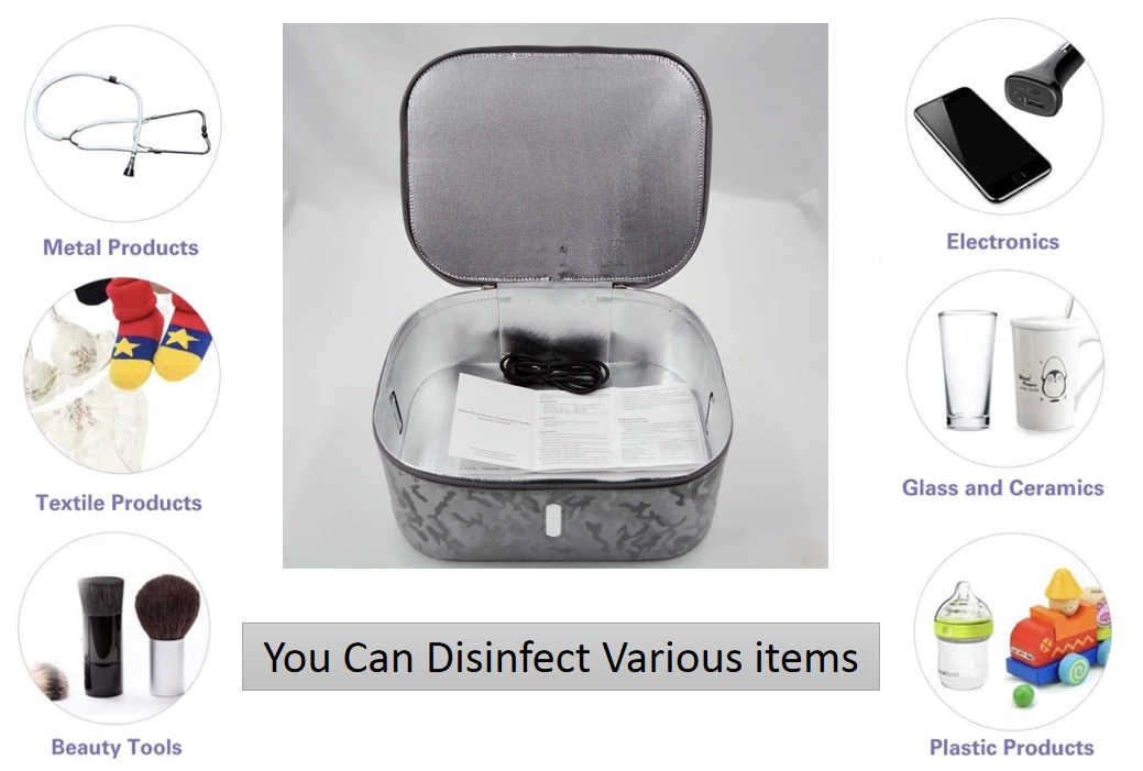 Silver Wireless Charging Outdoor UV LED Sterilizer Bag