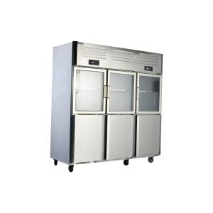 Quality Commercial Kitchen Six-Door Glass Cooler with Stainless Steel Refrigerator Solutions wholesale