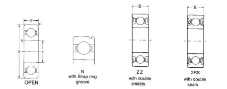 Deep Groove Bicycle Wheel Hub Ball Bearing 163110 2RS for Bikes Sturdy Construction