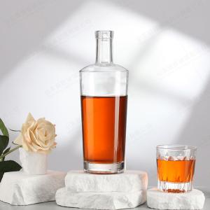Quality Glass Bottle Personalized 750ML Trapezoid Round Bottle For Spirits wholesale