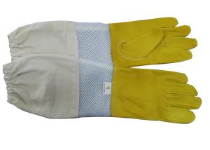 Quality Yellow safety gloves for beekeeping With White Ventilated Wrist wholesale
