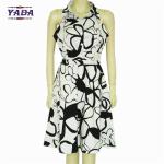 Summer elegant sleeveless hot style print girls dresses lady's ladies dinner