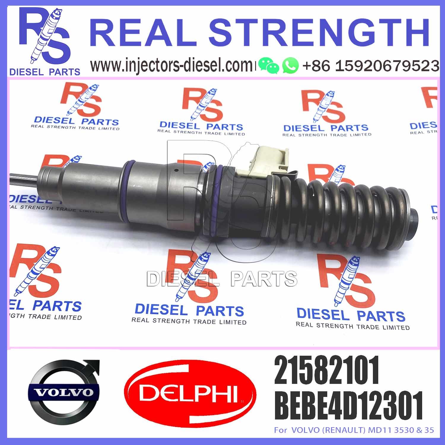 21582101 BEBE4D37001 Diesel Fuel Injector For VOL-VO (RENAULT) MD11 E3.18,7485003951 7421582101 20747787 21585101 216446
