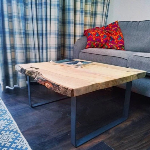 Industrial Steel Coffee Table Legs with Painting Finish and Triangle Bracket Structure