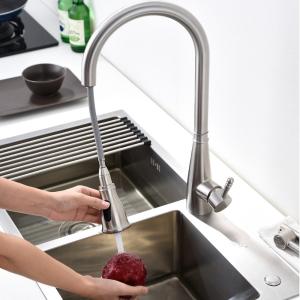 Quality Motion Activated Pull Down Kitchen Faucet 18/10 Stainless Steel Rotatable Kitchen Tap wholesale