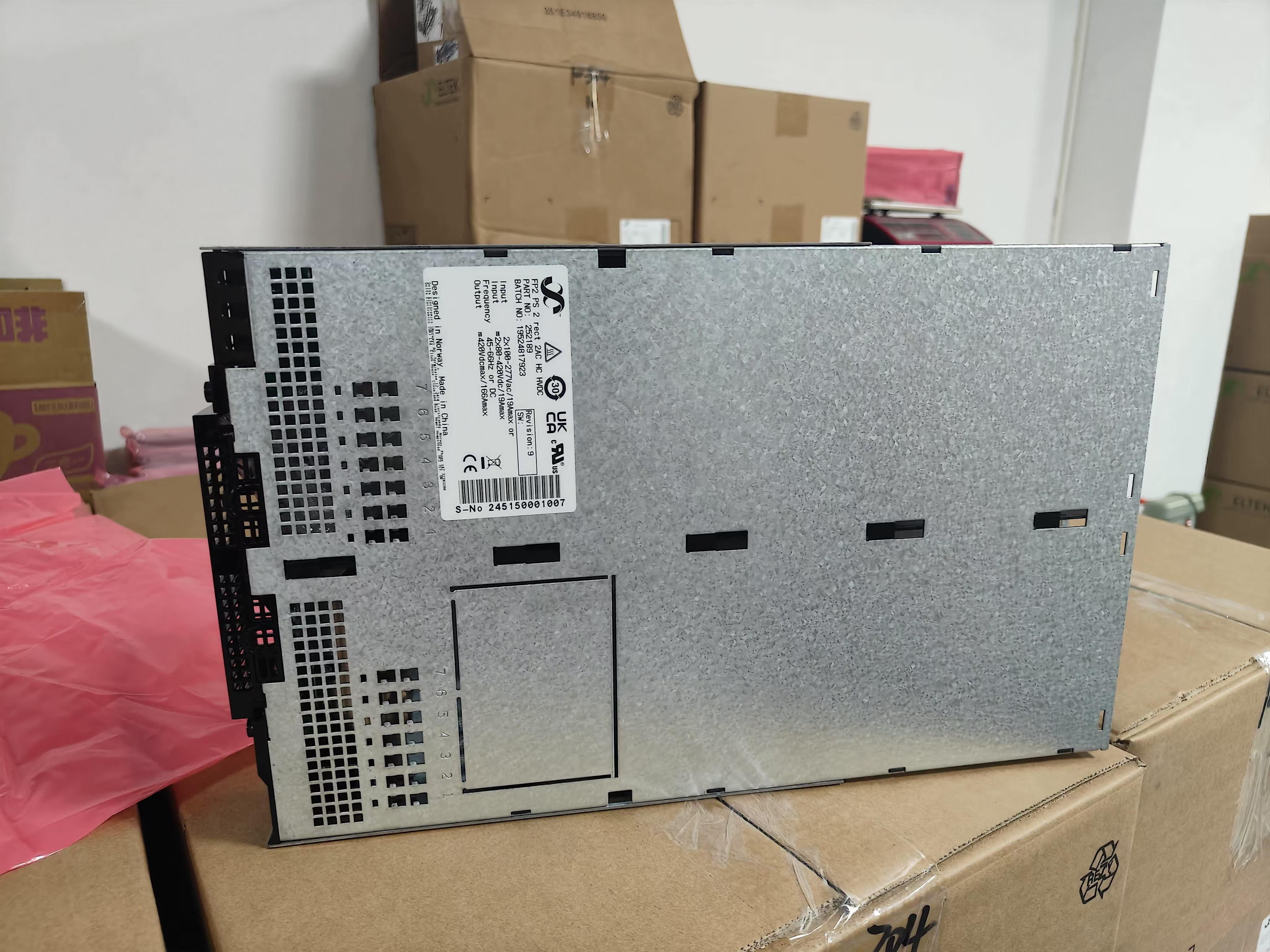 Eltek Power Rack 252189 FP2 PS 2 Rect 2AC HC HVDC Power Shelf For Flatpack2 24/1800HE P/N 252189