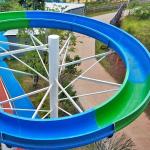 Outdoor Fiberglass Super Open Spiral Slide Customized High Strength
