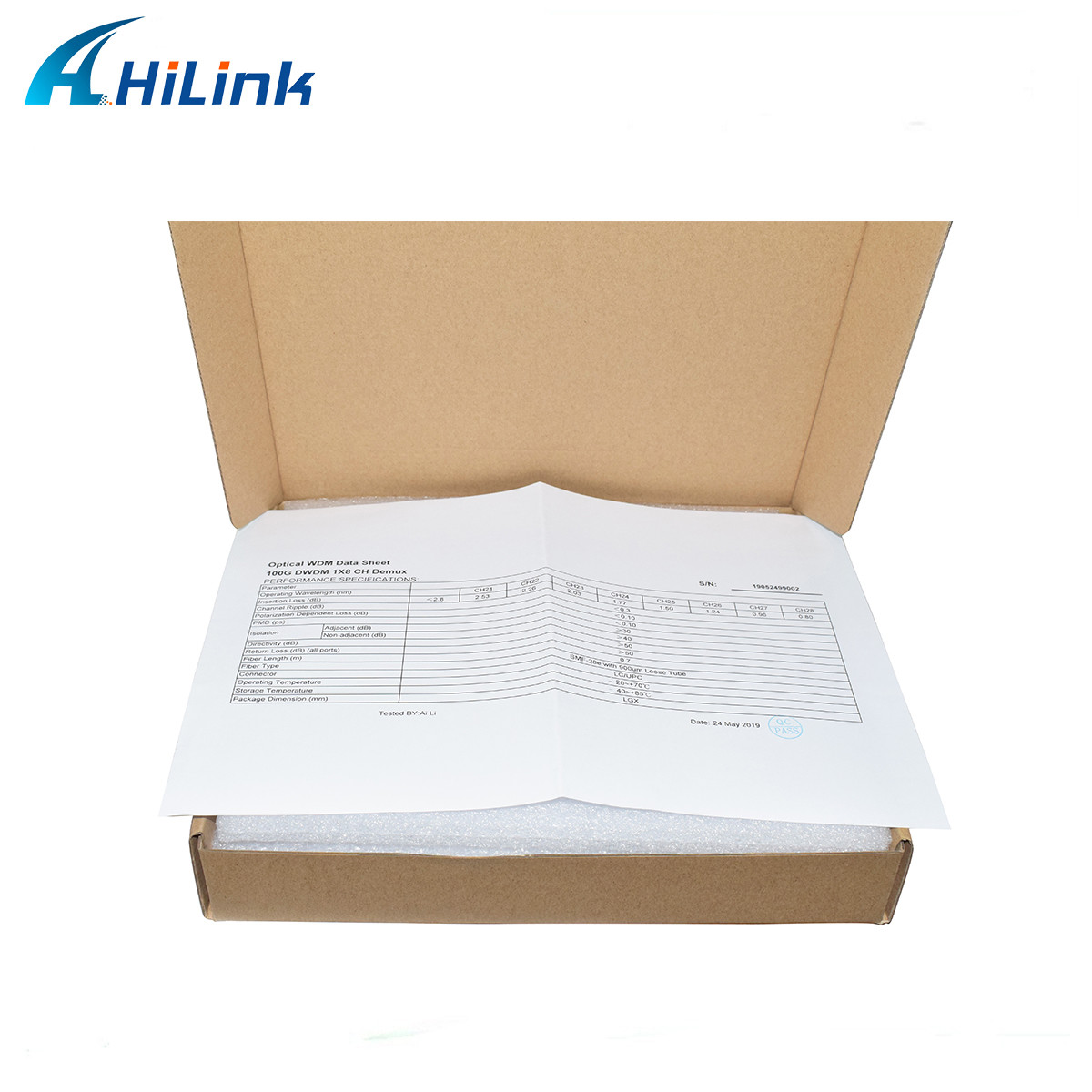 8CH Dual Fiber Mux Demux CH21-CH28 DWDM Module LGX With Metal Connectors