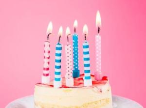 Quality Spiral And White Dots Printable Birthday Candles With Holders For Cake Decorations wholesale