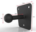 Matte Black Powder Coated Carbon Steel Bike Rack Wall Mount Bracket Ball Head