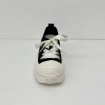 Women fashion breathable sneakers with high top and silk lace up