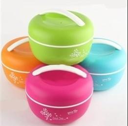Quality apple shape double-layer kids lunch box,double microwave food container wholesale