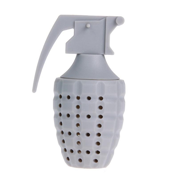 Funny Unique Customized Colour Cool Hand Grenades Shape Silicone Tea Bag Strainer Infuser Tea Ball