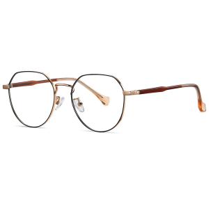Quality Blue Light Blocking Acetate Metal Glasses Vintage Round Anti Blue Ray Eyewear wholesale