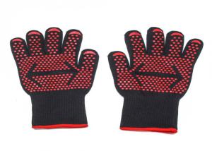 Quality EN407 Heat Resistant Barbecue Gloves , Heat Resistant Oven Gloves With Fingers wholesale