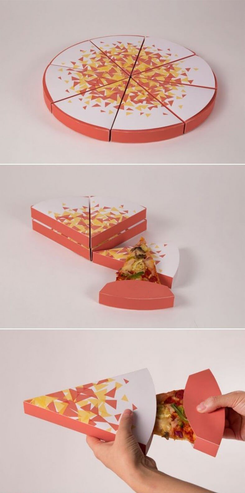 Disposable Triangle Eco Friendly Food Packaging For Candy Cake Pizza