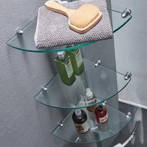 Quality Stainless Steel Material Modern Design Style Bathroom Corner Glass Shelf for Shelves wholesale