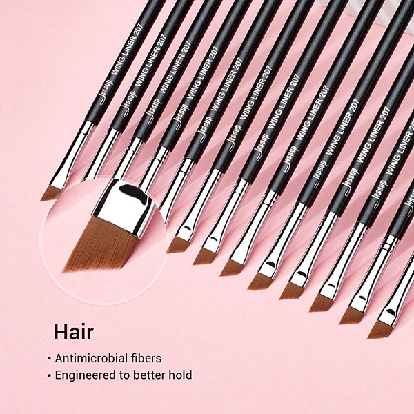 Angled Thin Eye Jessup Makeup Brushes For Powder Cream Liquid