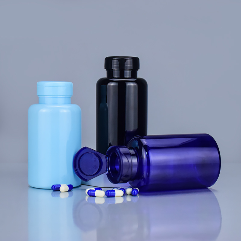 Empty Labels 200ml 300ml PET Pill Organizer Bottle for Pharmacy Pharmaceutical Plastic Vitamin Capsule Container Packaging