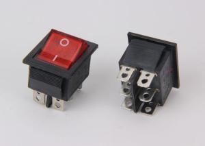 Quality 6 Pins Push Rocker Switch 16A 250VAC , Lamp DPDT ON ON Rocker Switch wholesale
