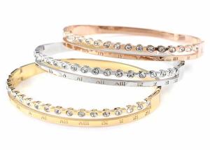 Quality Stainless steel Roman alphabet bracelet female diamond fashion titanium steel buckle couple jewelry accessories wholesale