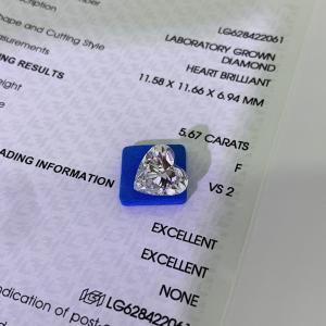 Quality Synthetic 5.67 Carat Lab Produced Diamonds VS2 Clarity F Color wholesale
