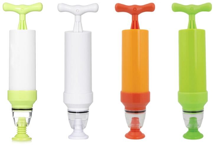 Wine Bottle Vacuum Saver Sealer Preserver Pump Cap Stopper, Wooden Head Plastic Rubber Silicone Vacuum Pump Sealer Wine