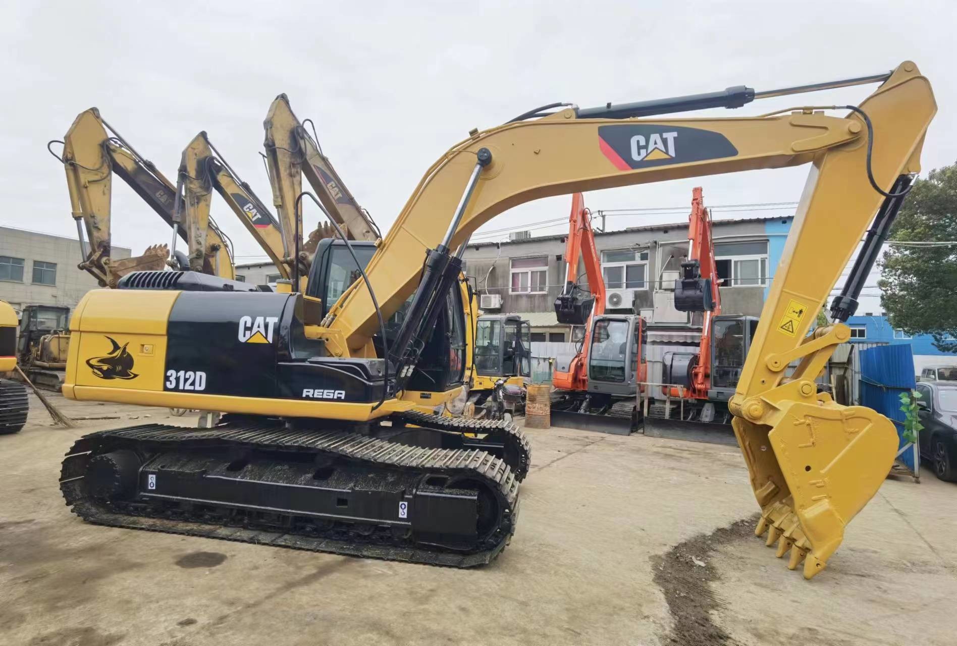 12T Used CAT / Caterpillar Excavator With Swinging Hydraulic System 312D