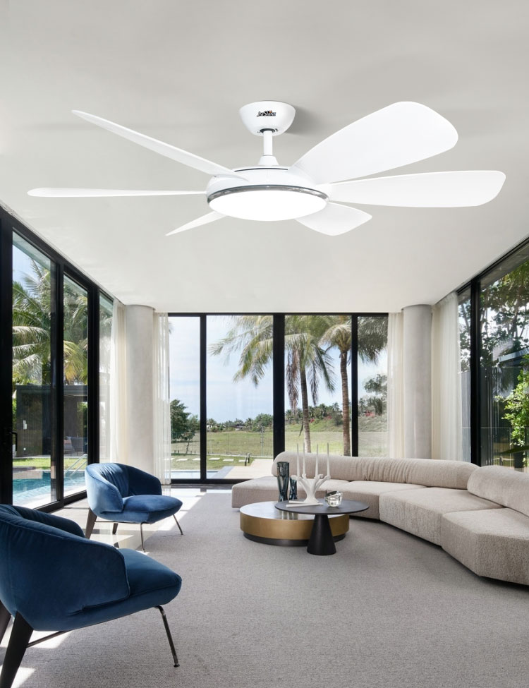 Energy-Saving 1stshine Ceiling Fan with 6 ABS Blades 3 Color LED Light Customized