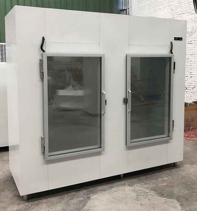 Two Doors Indoor Ice Merchandiser Cold Wall Type Painted Steel Body 6