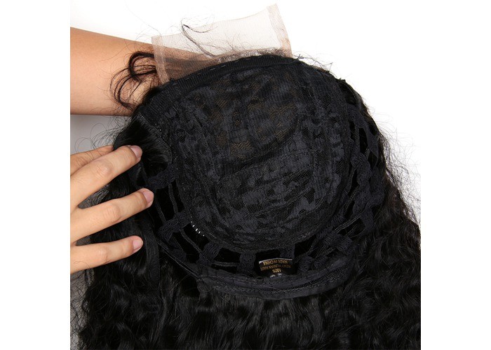 Machine Weft Lace Front Wig Virgin Hair Kinky Curly For Women 12" - 28"