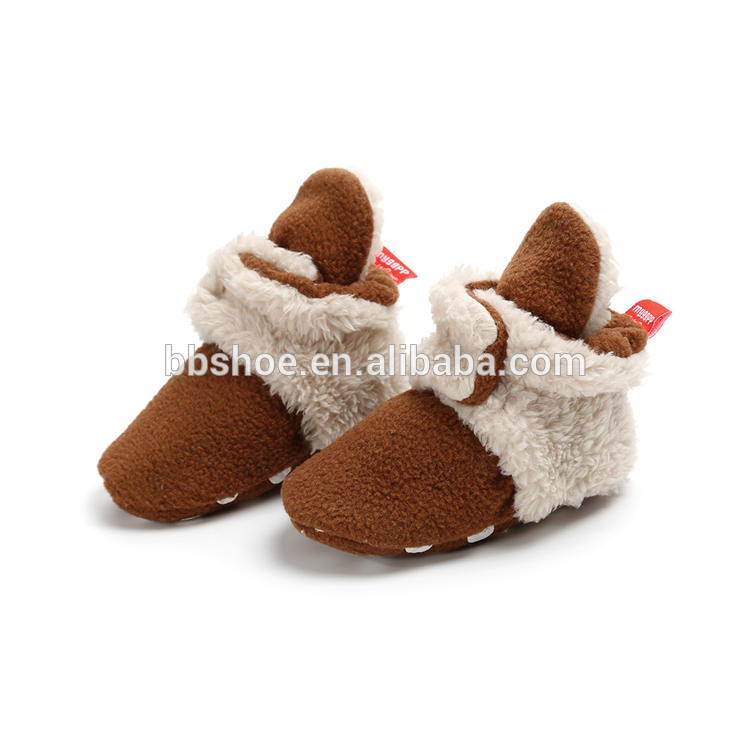 Amazon Cotton fabric fluff winter warn indoor socks Baby shoes