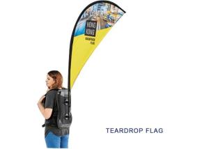 Quality Rectangle Shape Aluminum Backpack Flags , Human Street Walking Personalized Feather Flags wholesale