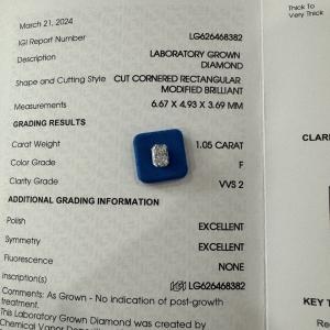 Quality HYF 2.06ct Lab Grown Radiant Cut Diamond VVS2 Clarity F Color wholesale