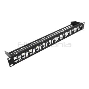 Quality 19inch 1U 24 Ports STP Staggered Blank Patch Panel For Cable Management wholesale