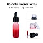 Glass Cosmetic Dropper Bottles 30ml Round Clear Red Essential Oil Sample Bottles