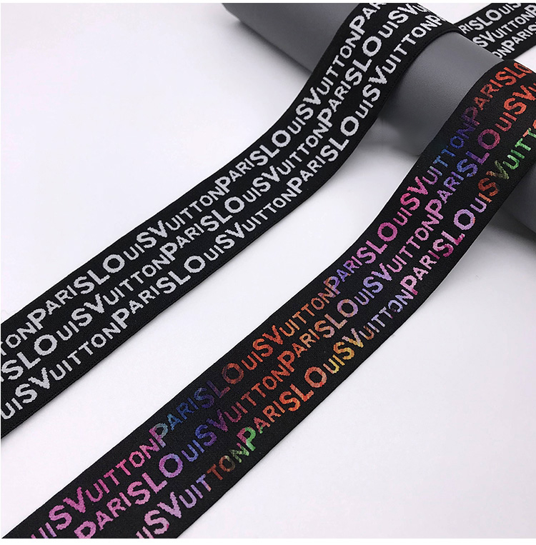 underwear elastic custom logo nylon jacquard ribbon waistband elastic jacquard band custom tape private label band