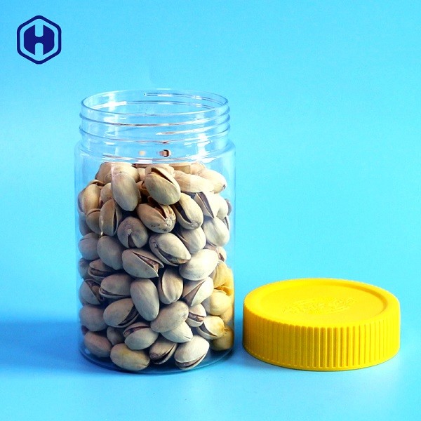 Transparent Leak Proof Plastic Jar Screw Lid Round Plastic Canisters