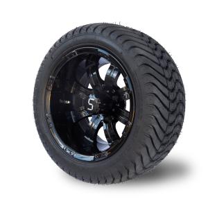 Quality Glossy Black 12 Tempest Golf Cart Wheels 215/35-12 Street Tires Combo wholesale