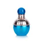 50ml Cylindrical Blue Frosted Glass Bottle With Golden Lid For Empty Cream Jar