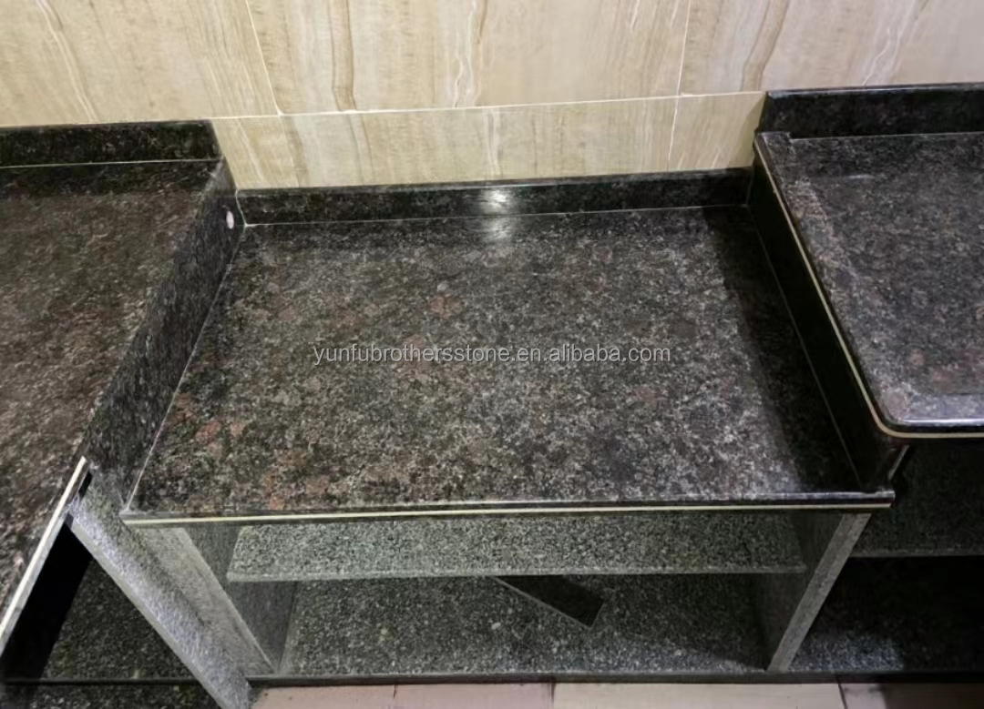 Park Modern British Brown Granite Stone Polished Surface for Kitchen Countertop Design
