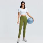Women Lulu Cropped Yoga Padded T Shirt Breathable Cross Back Gym Energy Top