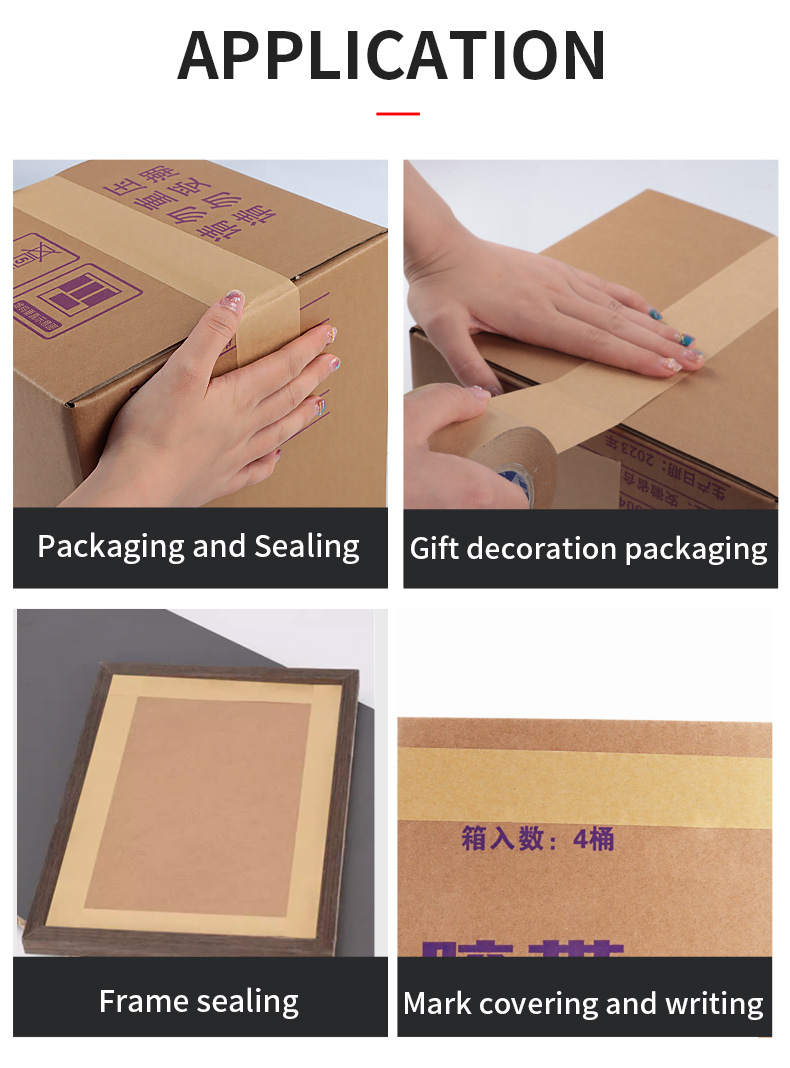 Brown Waterproof 140mic Custom Printed Custom Kraft Shipping Tape