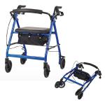 Four Wheels Aluminum Medical Folding Wheelchair Rollator Walker
