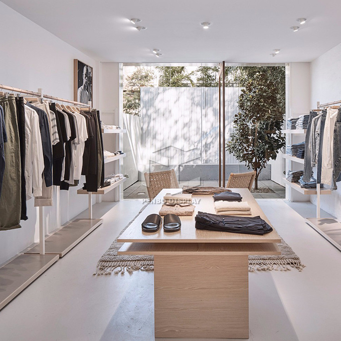 MDF Clothes Display Stand garment Store Furniture Installation Service